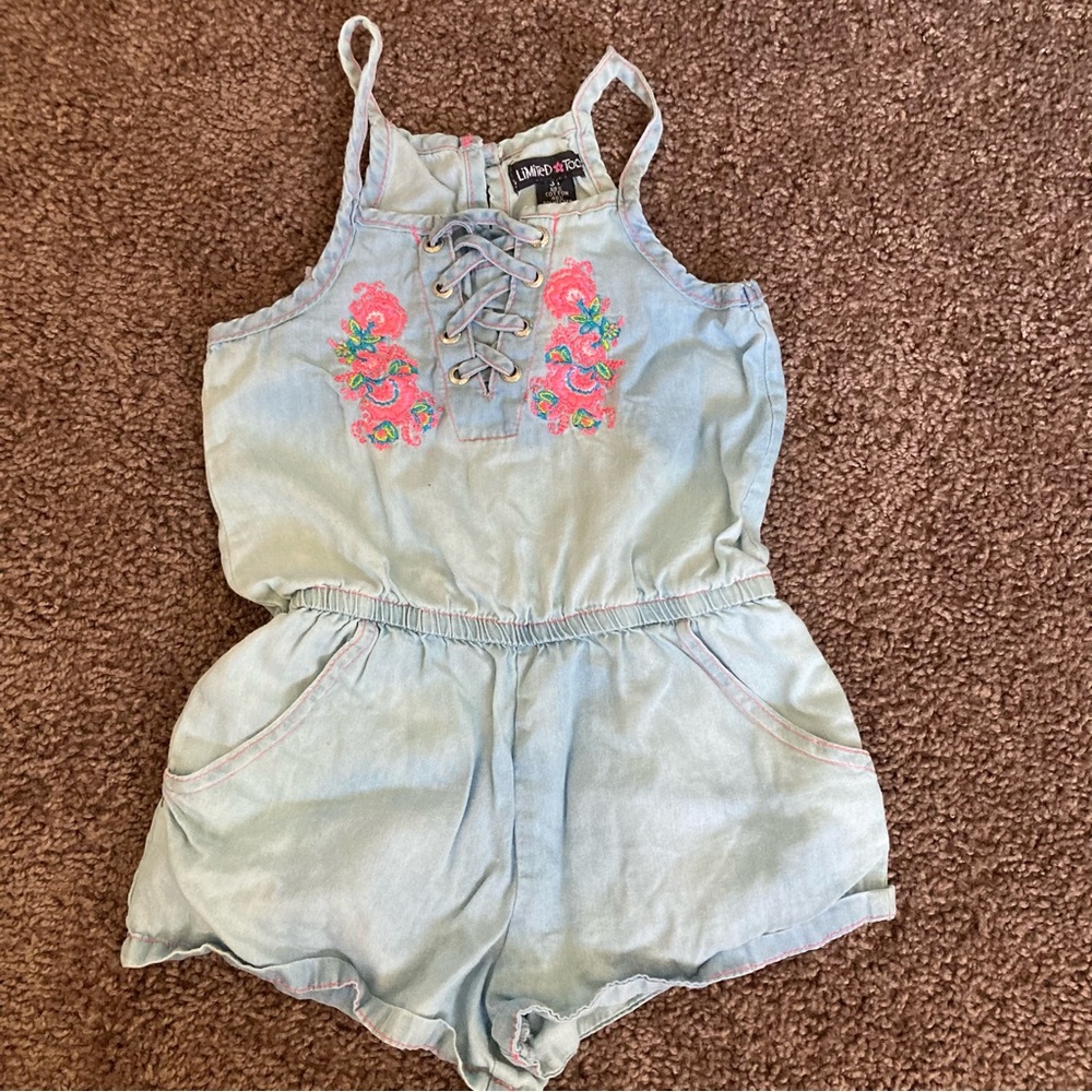 Limited Too Denim Shorts Romper Size 3T